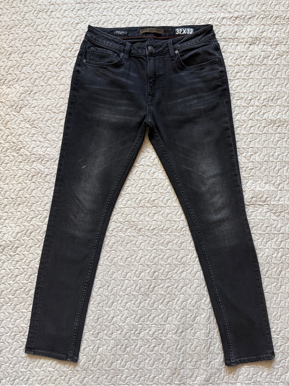 Vigoss Mick 330 Men’s Slim Jeans 32x30 Faded Black Stretch Denim